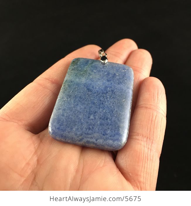 Rectangle Shaped Blue Agate Stone Jewelry Pendant - #OgJXLsTuD4A-2