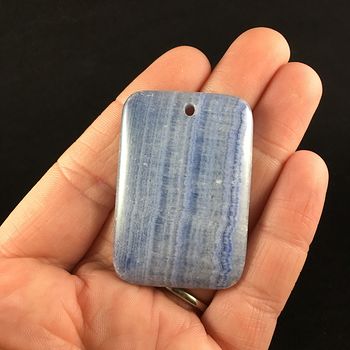 Rectangle Shaped Blue Calcite Stone Jewelry Pendant #0fK2aeOAkhE