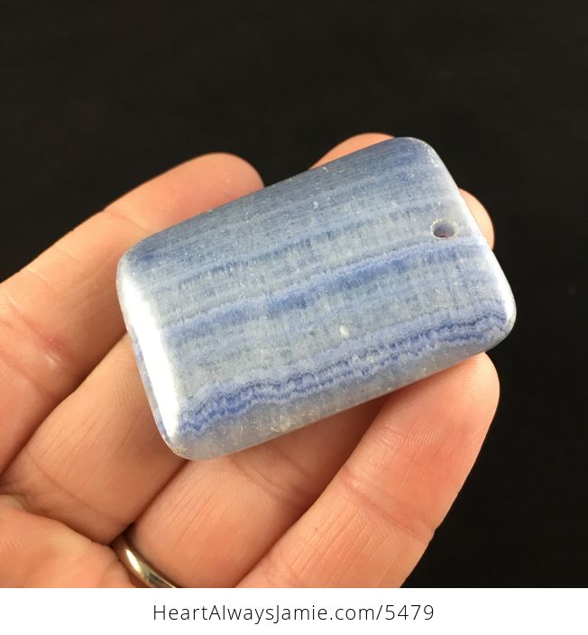 Rectangle Shaped Blue Calcite Stone Jewelry Pendant - #0fK2aeOAkhE-3
