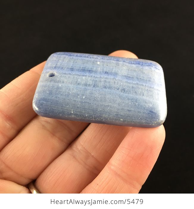 Rectangle Shaped Blue Calcite Stone Jewelry Pendant - #0fK2aeOAkhE-4