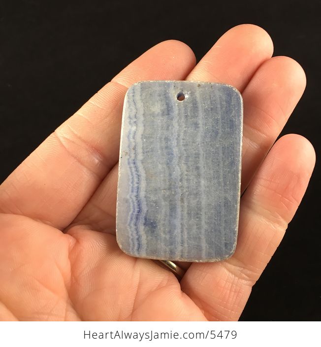 Rectangle Shaped Blue Calcite Stone Jewelry Pendant - #0fK2aeOAkhE-6