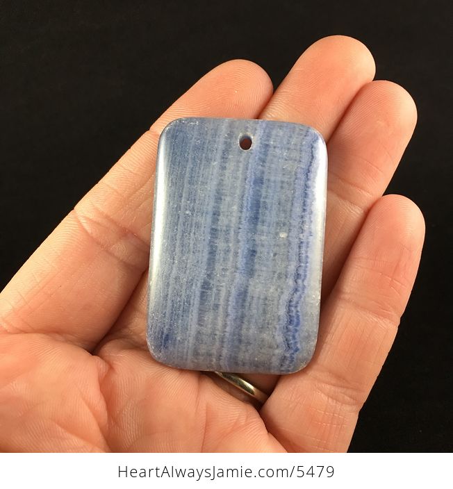Rectangle Shaped Blue Calcite Stone Jewelry Pendant - #0fK2aeOAkhE-1