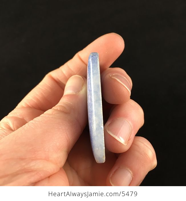 Rectangle Shaped Blue Calcite Stone Jewelry Pendant - #0fK2aeOAkhE-5