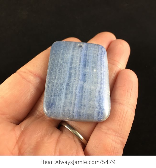 Rectangle Shaped Blue Calcite Stone Jewelry Pendant - #0fK2aeOAkhE-2