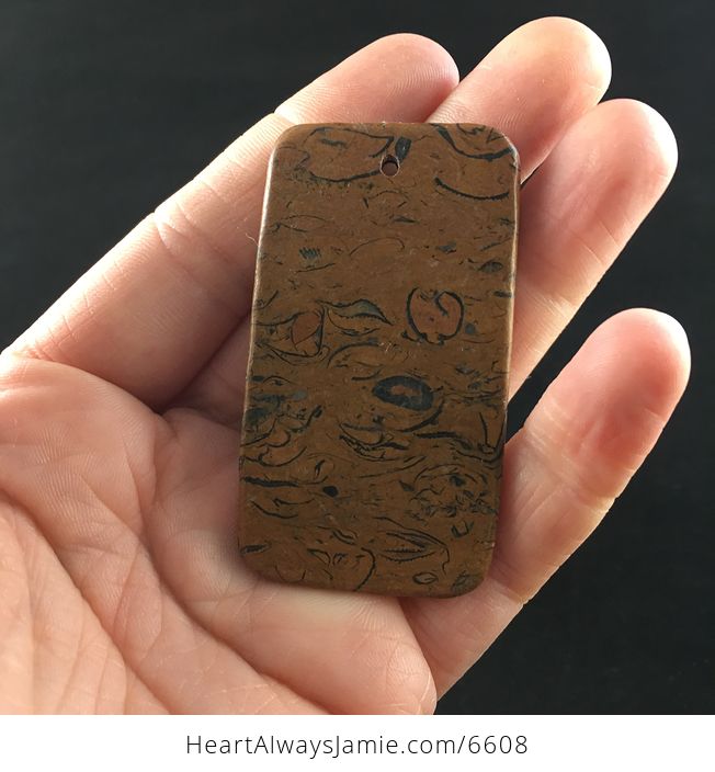 Rectangle Shaped Brown Stone Jewelry Pendant - #2JaPpQRYVYM-2