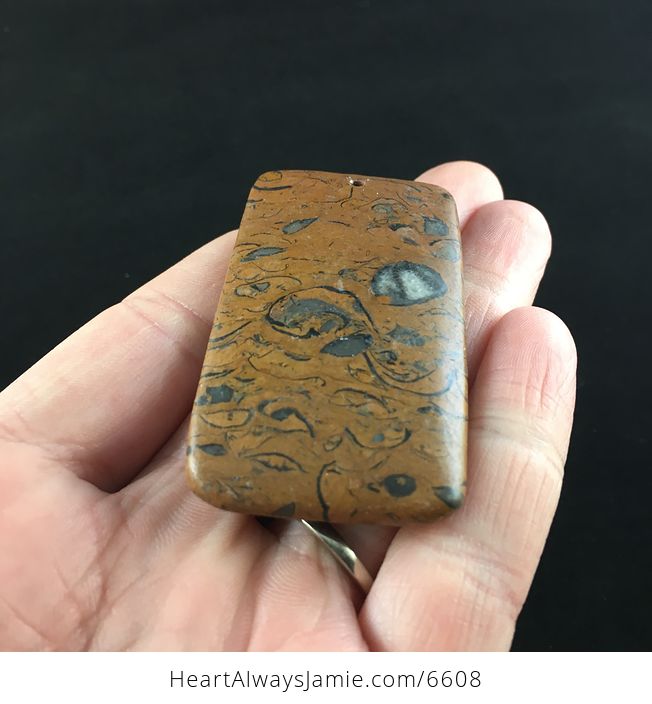 Rectangle Shaped Brown Stone Jewelry Pendant - #2JaPpQRYVYM-6