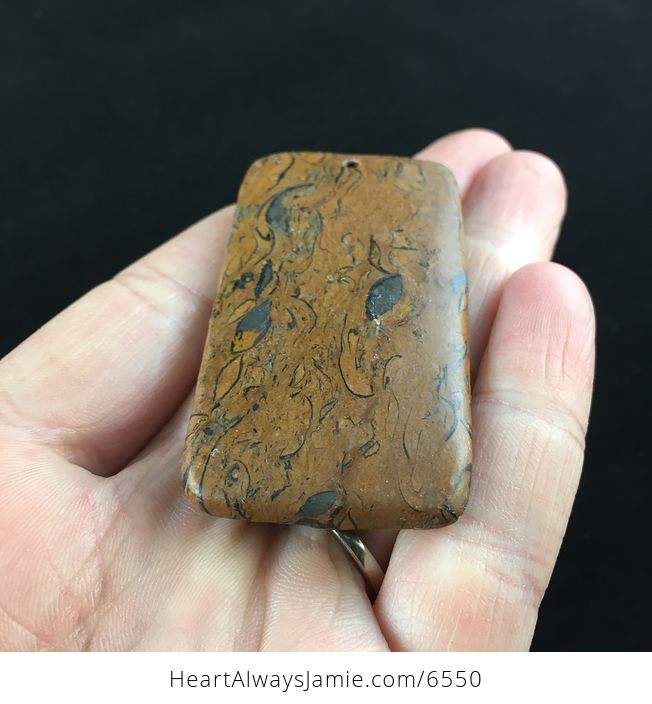 Rectangle Shaped Brown Stone Jewelry Pendant - #e0sj5fhpKIE-2