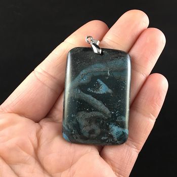 Rectangle Shaped Coral Fossil Stone Jewelry Pendant #z3UpFysA6tg