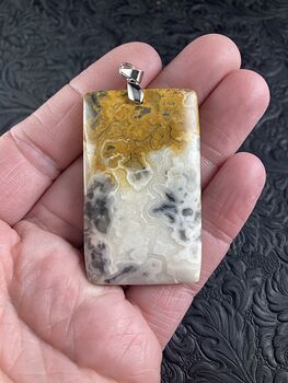 Rectangle Shaped Crazy Lace Agate Stone Jewelry Pendant #Ow2hhSQqlAY