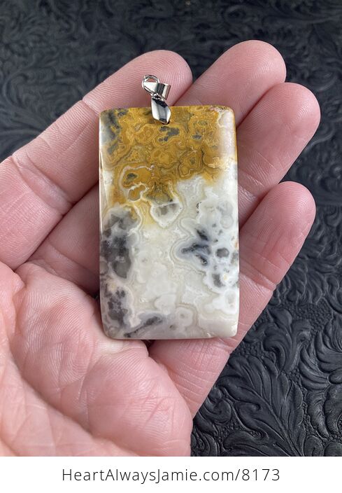 Rectangle Shaped Crazy Lace Agate Stone Jewelry Pendant - #Ow2hhSQqlAY-1