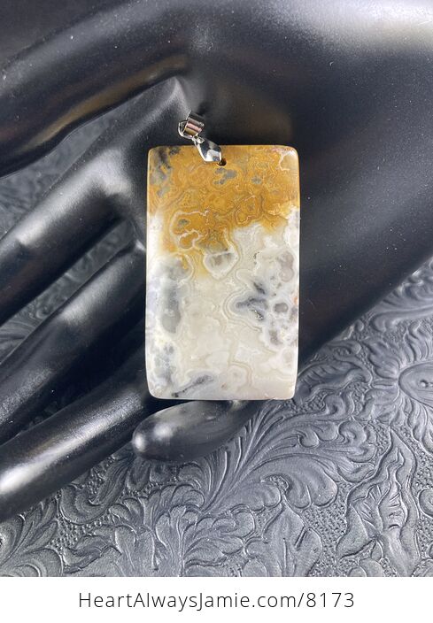 Rectangle Shaped Crazy Lace Agate Stone Jewelry Pendant - #Ow2hhSQqlAY-2