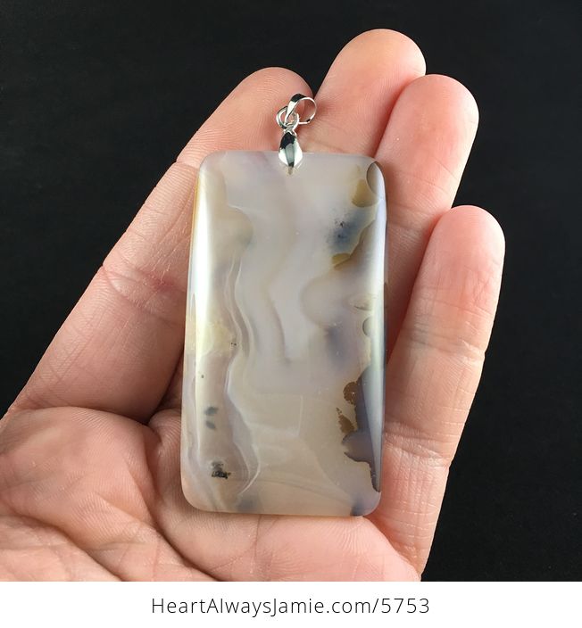 Rectangle Shaped Dendritic Agate Stone Jewelry Pendant - #ocVZKXQW5jU-1