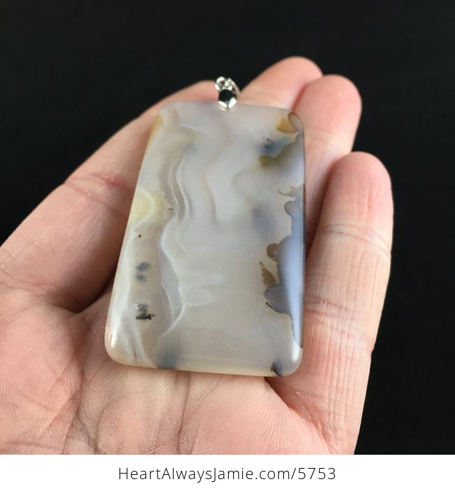Rectangle Shaped Dendritic Agate Stone Jewelry Pendant - #ocVZKXQW5jU-6