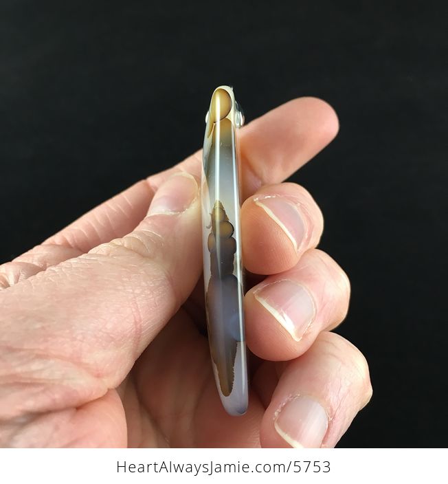 Rectangle Shaped Dendritic Agate Stone Jewelry Pendant - #ocVZKXQW5jU-3