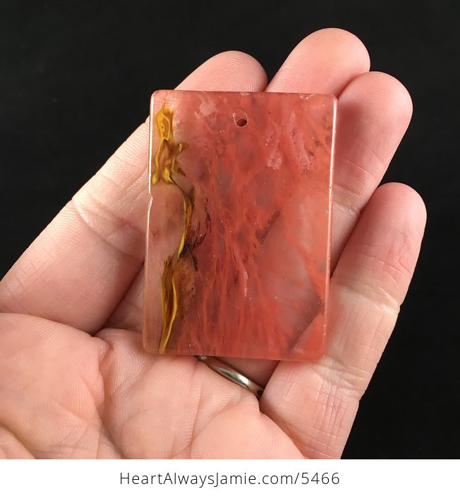 Rectangle Shaped Fire Cherry Quartz Stone Jewelry Pendant - #6bEUXyZ19ko-6