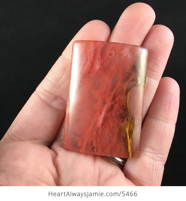 Rectangle Shaped Fire Cherry Quartz Stone Jewelry Pendant - #6bEUXyZ19ko-1