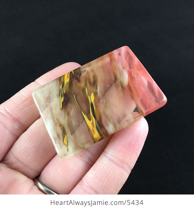Rectangle Shaped Fire Cherry Quartz Stone Jewelry Pendant - #YMBsuJCfEk8-3