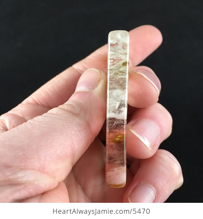 Rectangle Shaped Fire Cherry Quartz Stone Jewelry Pendant - #mWnvkXA4iwY-5