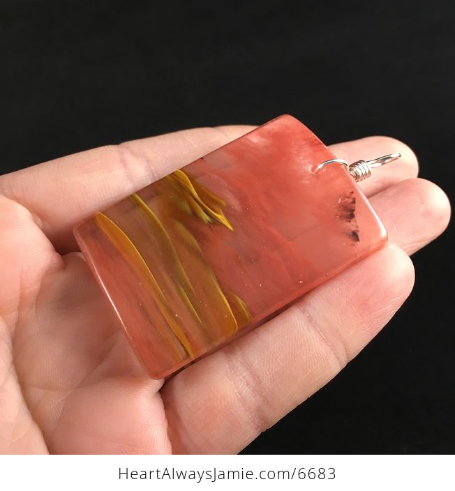 Rectangle Shaped Fire Cherry Quartz Stone Jewelry Pendant - #y2Ko1mElM4M-3
