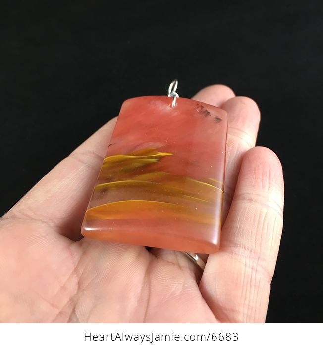 Rectangle Shaped Fire Cherry Quartz Stone Jewelry Pendant - #y2Ko1mElM4M-2