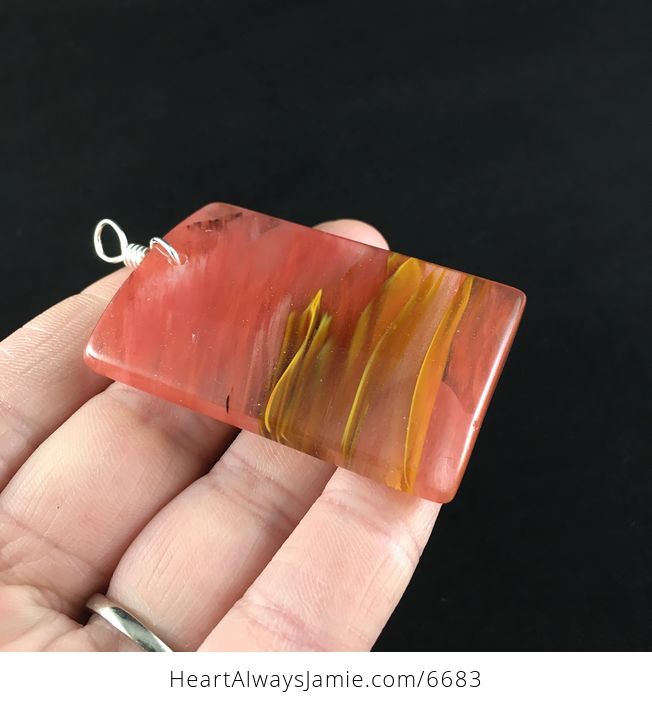 Rectangle Shaped Fire Cherry Quartz Stone Jewelry Pendant - #y2Ko1mElM4M-4