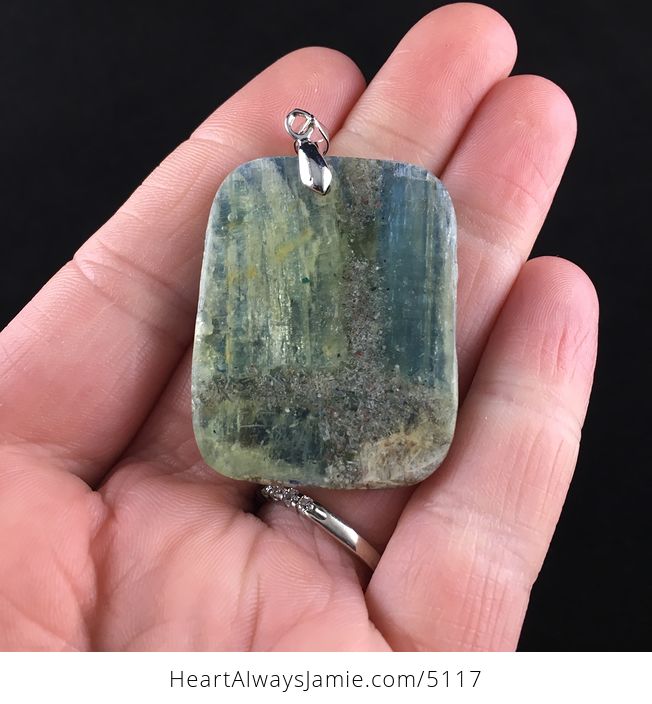Rectangle Shaped Kyanite Stone Jewelry Pendant - #1QqT8IhHSLA-6