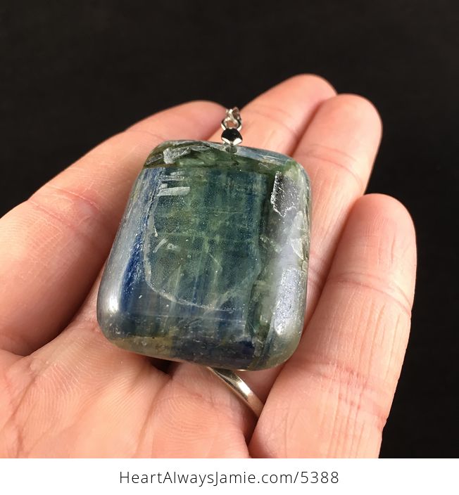 Rectangle Shaped Kyanite Stone Jewelry Pendant - #LLmMWWsolgU-2