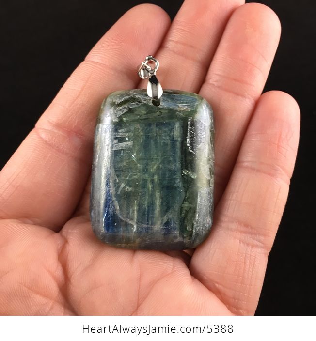 Rectangle Shaped Kyanite Stone Jewelry Pendant - #LLmMWWsolgU-1