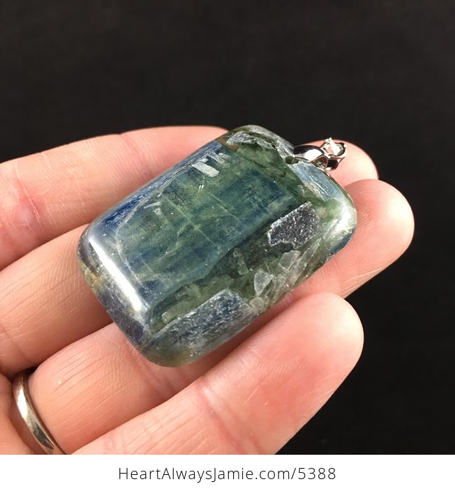 Rectangle Shaped Kyanite Stone Jewelry Pendant - #LLmMWWsolgU-3