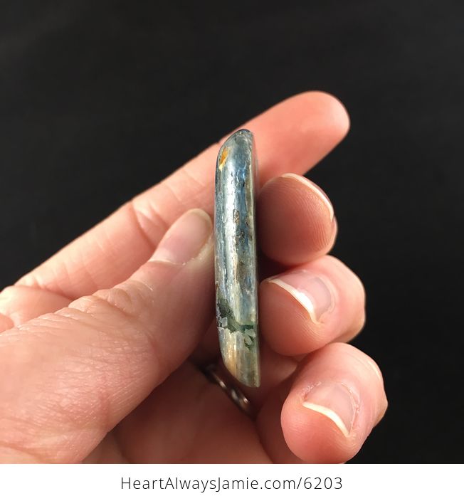 Rectangle Shaped Kyanite Stone Jewelry Pendant - #qYDO0pZf39M-5