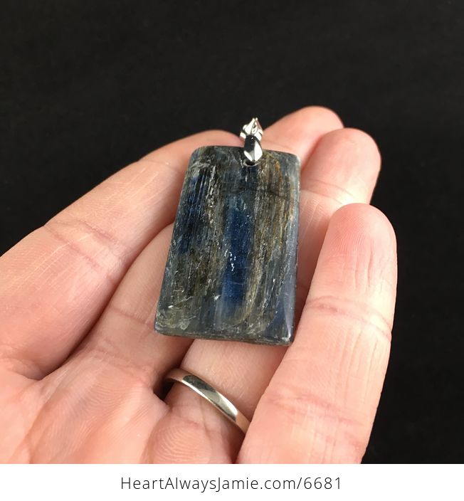 Rectangle Shaped Kyanite Stone Jewelry Pendant - #w8l2o073Cog-2