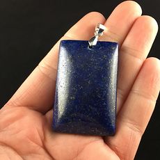 Rectangle Shaped Lapis Lazuli Stone Jewelry Pendant #f7KsIyMOIOw
