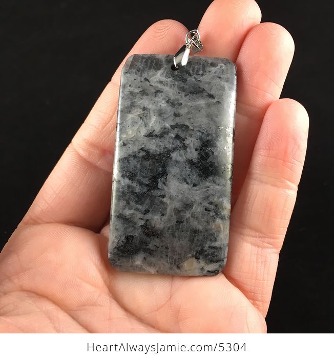 Rectangle Shaped Larvikite Stone Jewelry Pendant - #PeiyxBwSsdY-1