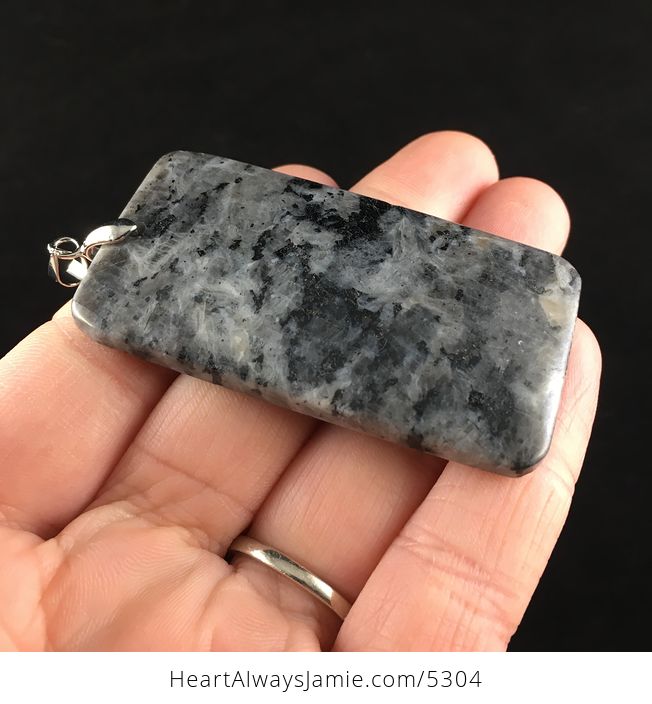 Rectangle Shaped Larvikite Stone Jewelry Pendant - #PeiyxBwSsdY-4