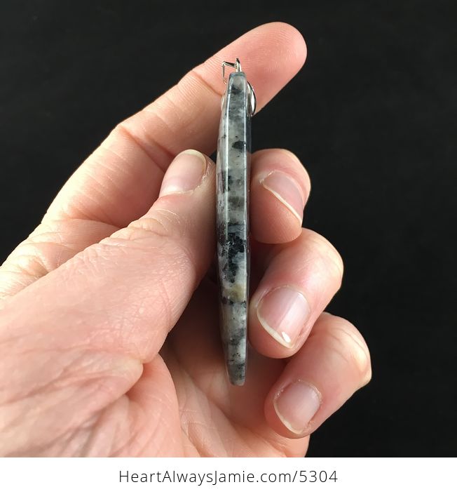Rectangle Shaped Larvikite Stone Jewelry Pendant - #PeiyxBwSsdY-5