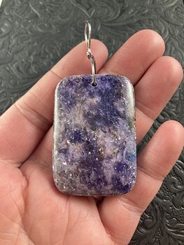 Rectangle Shaped Lepidolite Stone Jewelry Pendant Crystal Ornament #C2fqLcCAW5Q