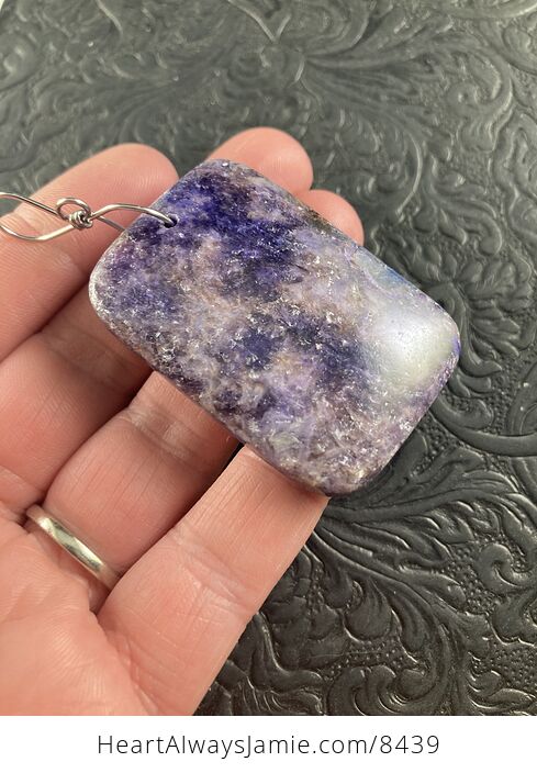 Rectangle Shaped Lepidolite Stone Jewelry Pendant Crystal Ornament - #C2fqLcCAW5Q-3