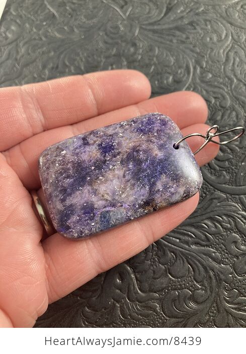 Rectangle Shaped Lepidolite Stone Jewelry Pendant Crystal Ornament - #C2fqLcCAW5Q-2
