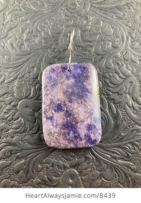Rectangle Shaped Lepidolite Stone Jewelry Pendant Crystal Ornament - #C2fqLcCAW5Q-4