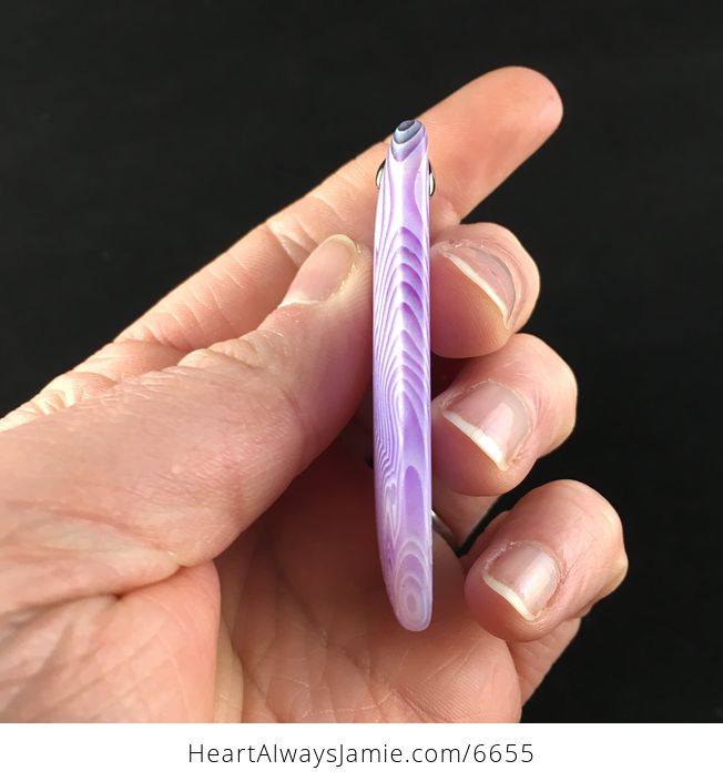 Rectangle Shaped Matte Purple Agate Stone Jewelry Pendant - #OS6r0YDafuA-5