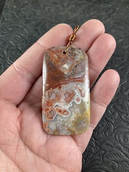 Rectangle Shaped Natural Crazy Lace Mexican Agate Stone Jewelry Pendant #jD2lhsIg6WY