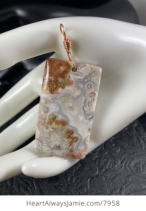 Rectangle Shaped Natural Crazy Lace Mexican Agate Stone Jewelry Pendant - #E61kzDfku7w-3