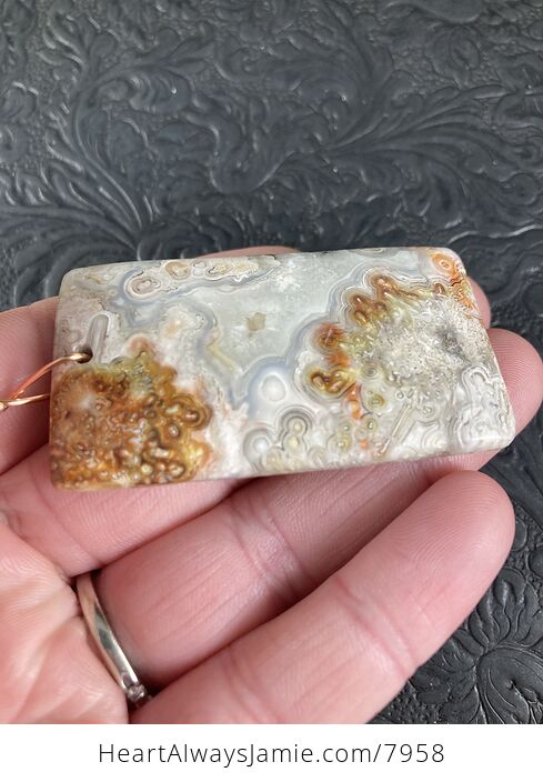 Rectangle Shaped Natural Crazy Lace Mexican Agate Stone Jewelry Pendant - #E61kzDfku7w-7