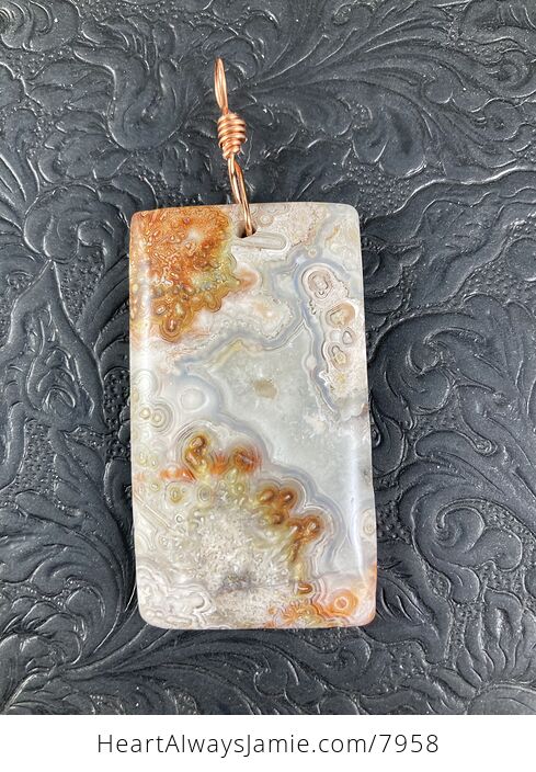 Rectangle Shaped Natural Crazy Lace Mexican Agate Stone Jewelry Pendant - #E61kzDfku7w-4