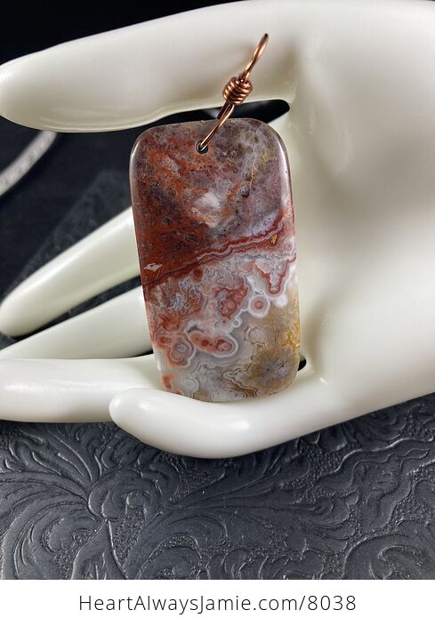 Rectangle Shaped Natural Crazy Lace Mexican Agate Stone Jewelry Pendant - #jD2lhsIg6WY-3