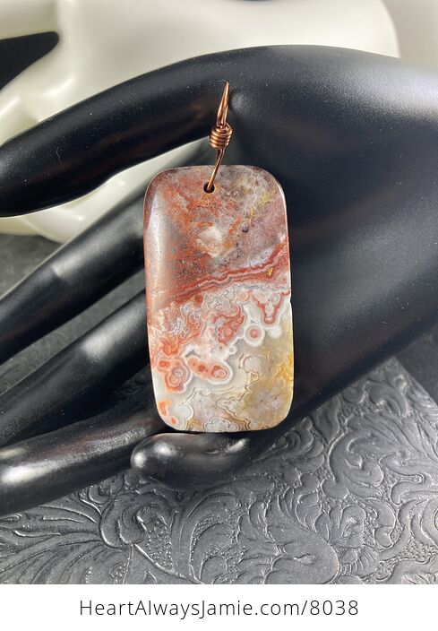 Rectangle Shaped Natural Crazy Lace Mexican Agate Stone Jewelry Pendant - #jD2lhsIg6WY-2