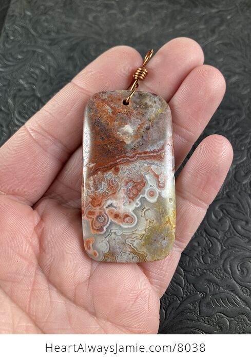 Rectangle Shaped Natural Crazy Lace Mexican Agate Stone Jewelry Pendant - #jD2lhsIg6WY-1