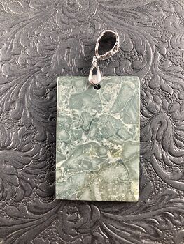 Rectangle Shaped Natural Jasper Stone Pendant Jewelry #IH77HGdaQh4