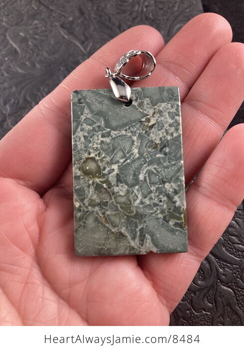 Rectangle Shaped Natural Jasper Stone Pendant Jewelry - #IH77HGdaQh4-4