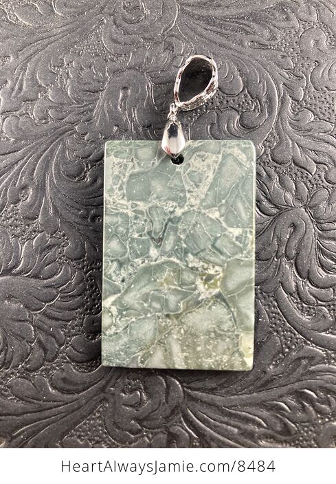 Rectangle Shaped Natural Jasper Stone Pendant Jewelry - #IH77HGdaQh4-1